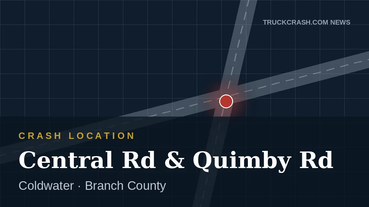 Crash location - Central Road and Quimby Road near Coldwater