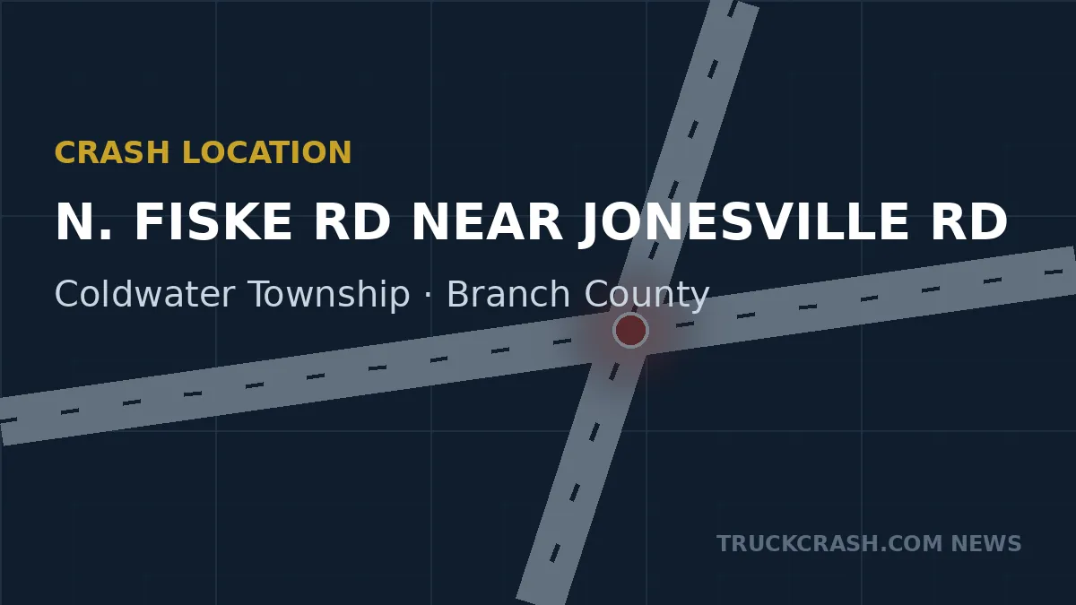 Crash location map — N. Fiske Road near Jonesville Road, Coldwater Township