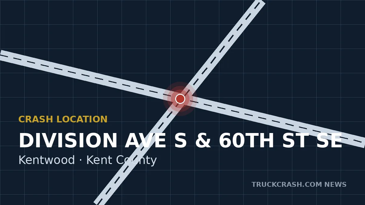 Crash location map — Division Avenue S & 60th Street SE, Kentwood