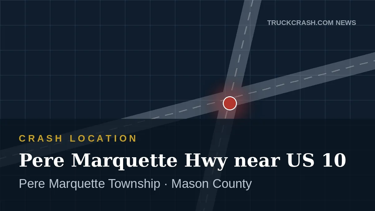 Crash location - Pere Marquette Highway south of US 10, Mason County