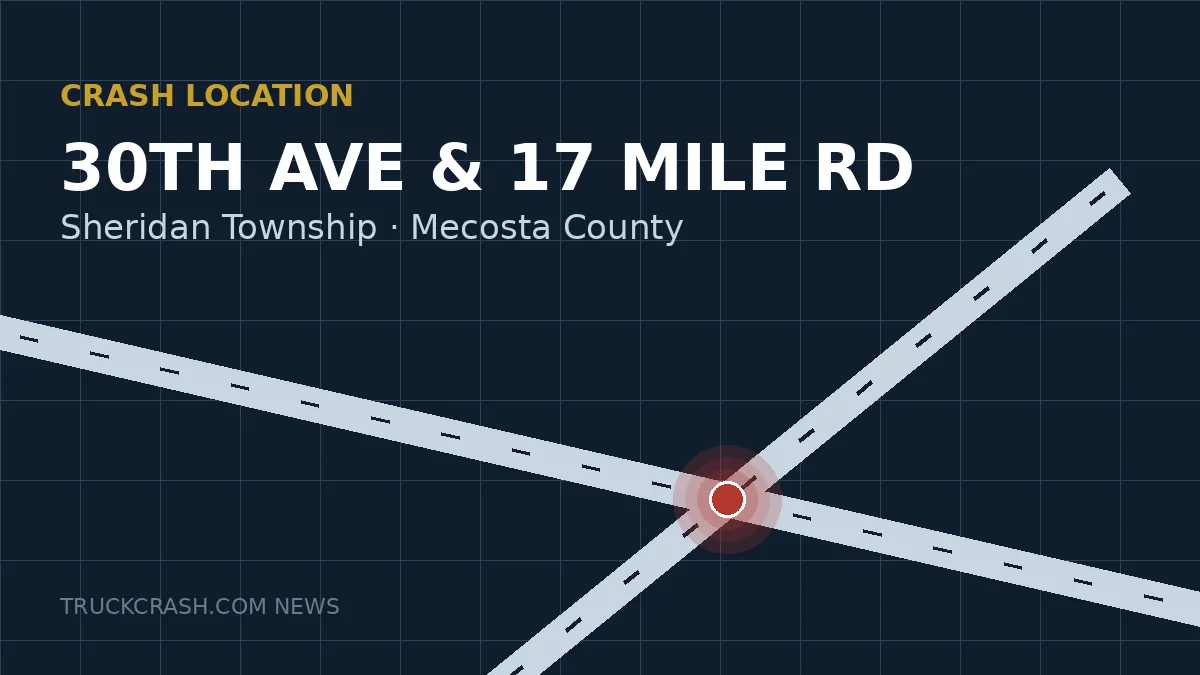 Crash location map — 30th Avenue and 17 Mile Road, Sheridan Township