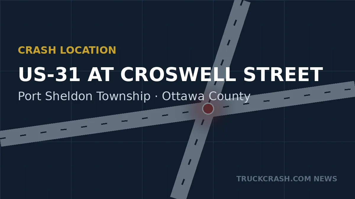 Crash location map — US-31 at Croswell Street, Port Sheldon Township