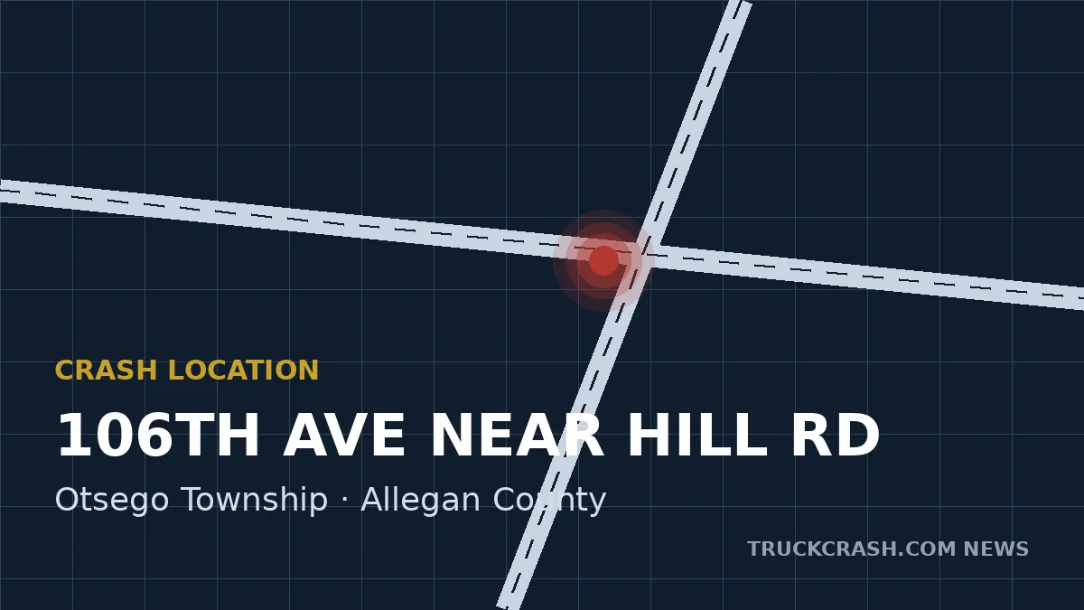 Crash location map — 106th Avenue near Hill Road, Otsego Township