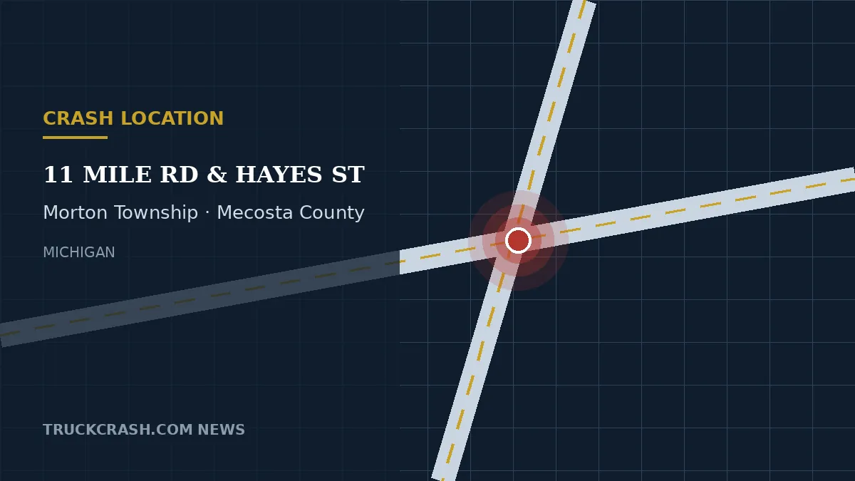 Crash location map — 11 Mile Road, Morton Township
