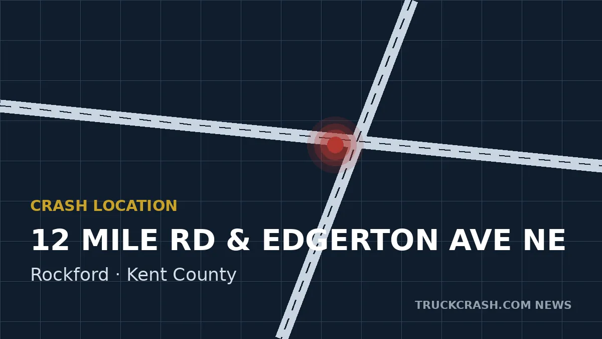 Crash location map — 12 Mile Road and Edgerton Avenue, near Rockford