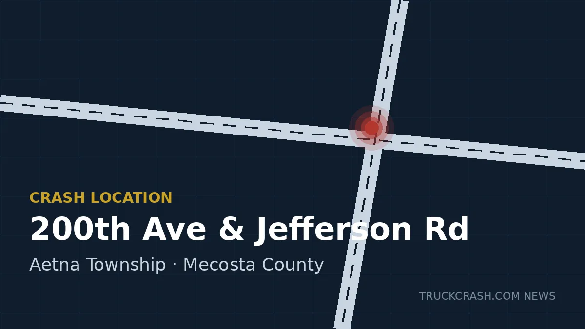 Crash location map — 200th Avenue and Jefferson Road, Aetna Township