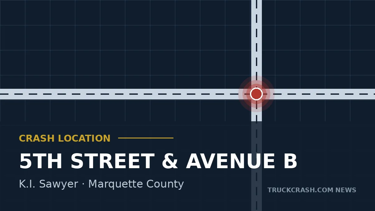 Crash location map — 5th Street and Avenue B, K.I. Sawyer