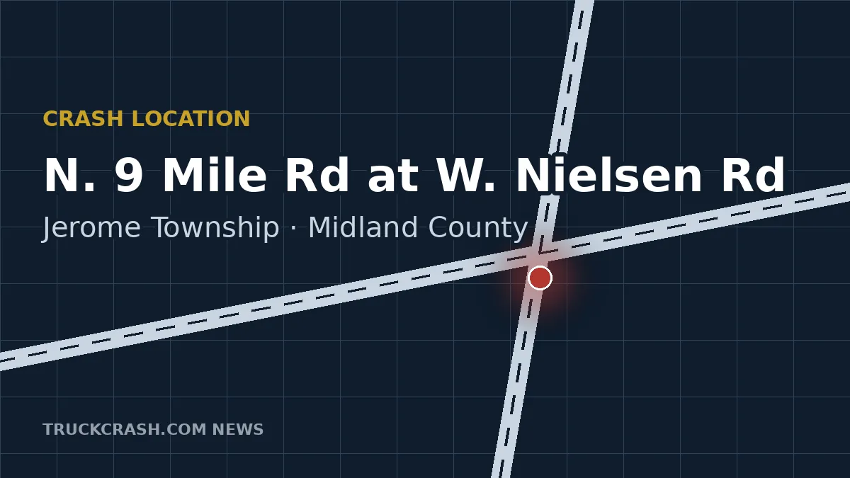 Crash location: N. 9 Mile Road at W. Nielsen Road, Jerome Township