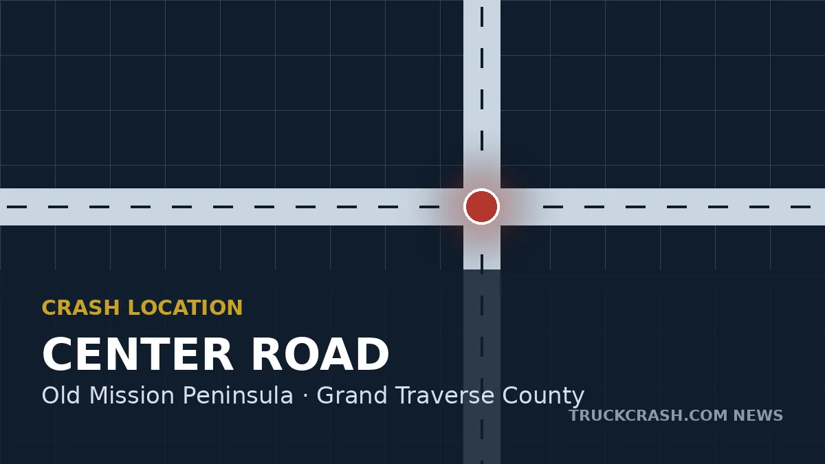 Crash location map — Center Road, Old Mission Peninsula