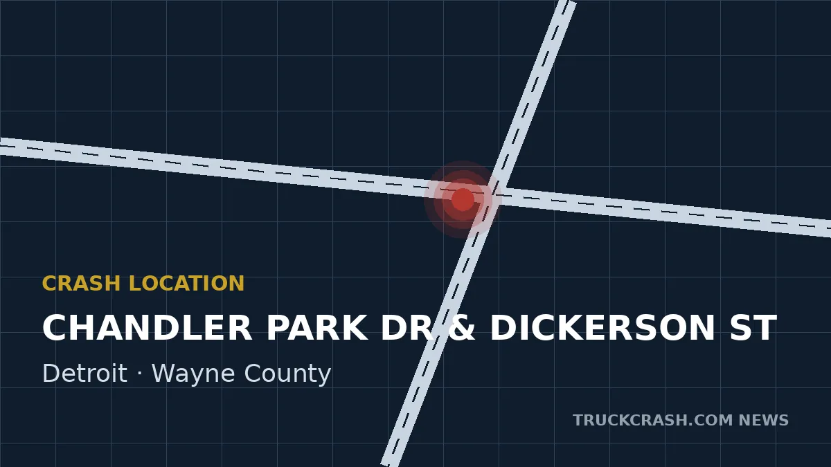 Crash location map — Chandler Park Drive and Dickerson Street, Detroit
