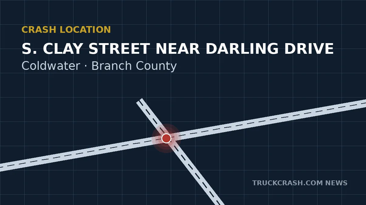 Crash location map — South Clay Street near Darling Drive, Coldwater