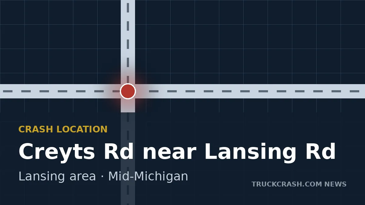 Crash location map — Creyts Road near Lansing Road, Lansing area
