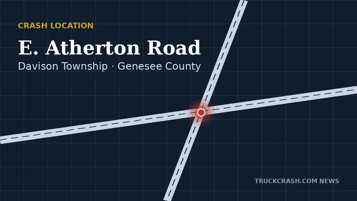 Crash location map — E. Atherton Road, Davison Township