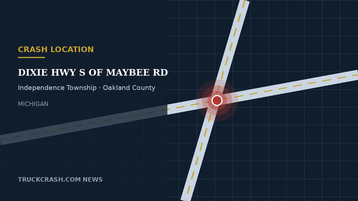 Crash location map — Dixie Highway, Independence Township