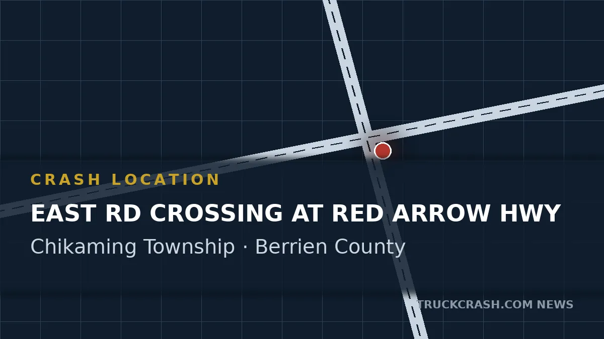 Crash location map — East Road crossing at Red Arrow Highway, Chikaming Township