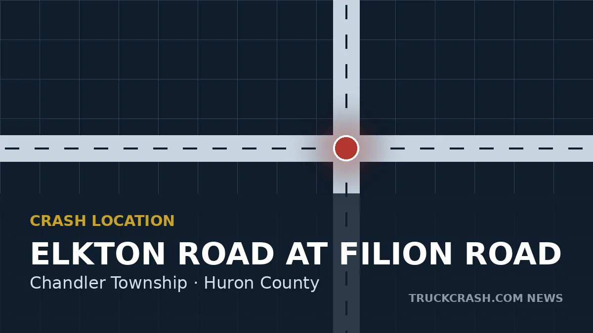 Crash location map — Elkton Road at Filion Road, Chandler Township