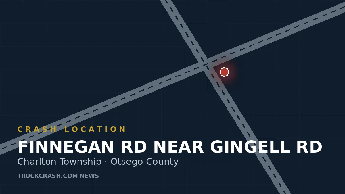 Crash location map — Finnegan Rd near Gingell Rd, Charlton Township