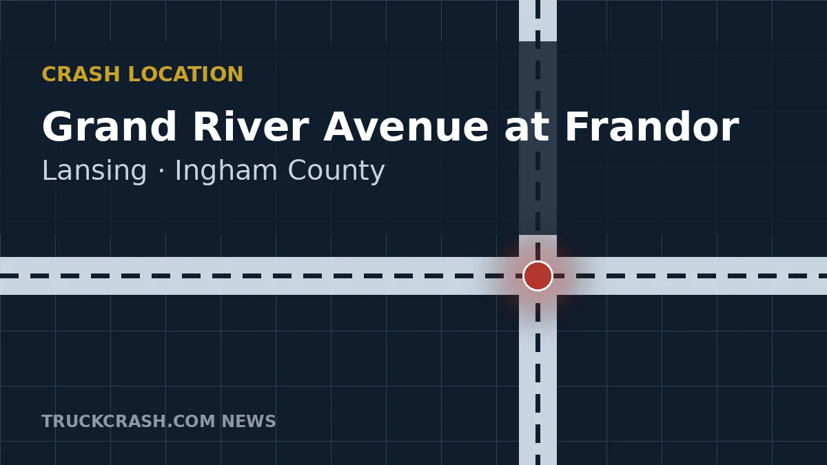 Crash location map - Grand River Avenue near Frandor, Lansing