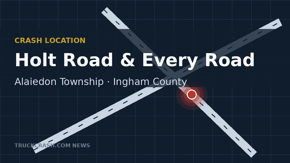 Crash location map — Holt Road & Every Road, Alaiedon Township