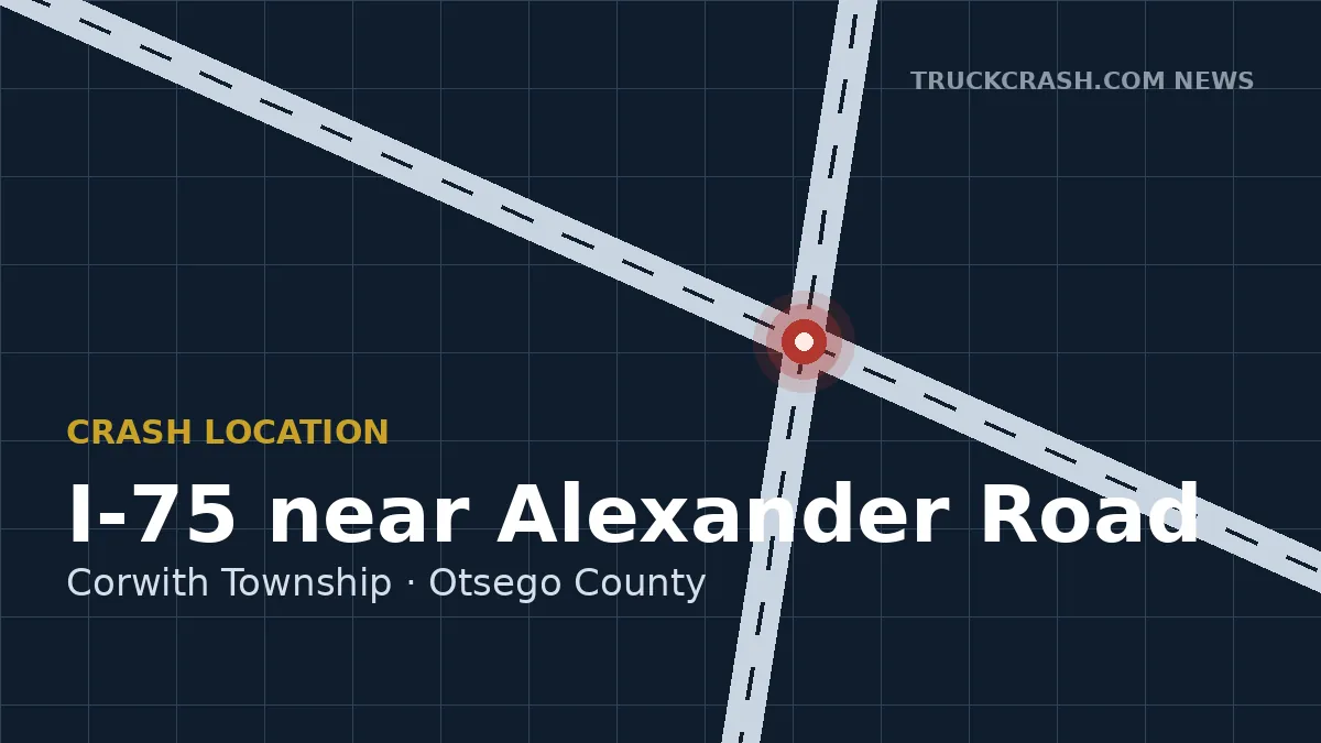 Crash location map — I-75, Corwith Township