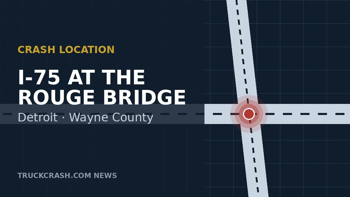 Crash location map - I-75 at the Rouge Bridge, Detroit
