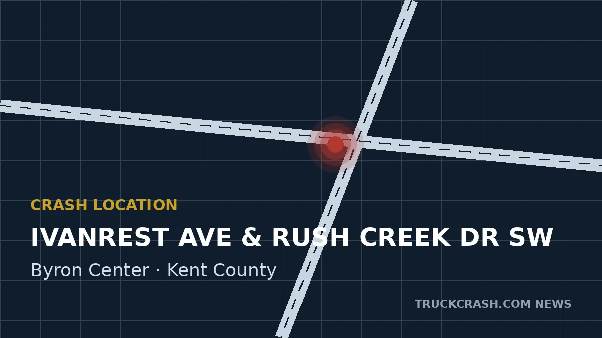 Crash location map — Ivanrest Avenue and Rush Creek Drive, Byron Center