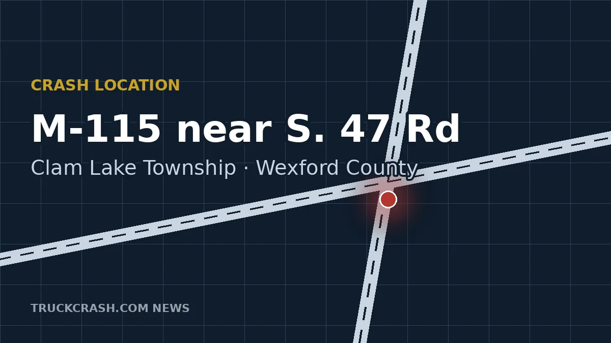 Crash location: M-115 near S. 47 Road, Clam Lake Township