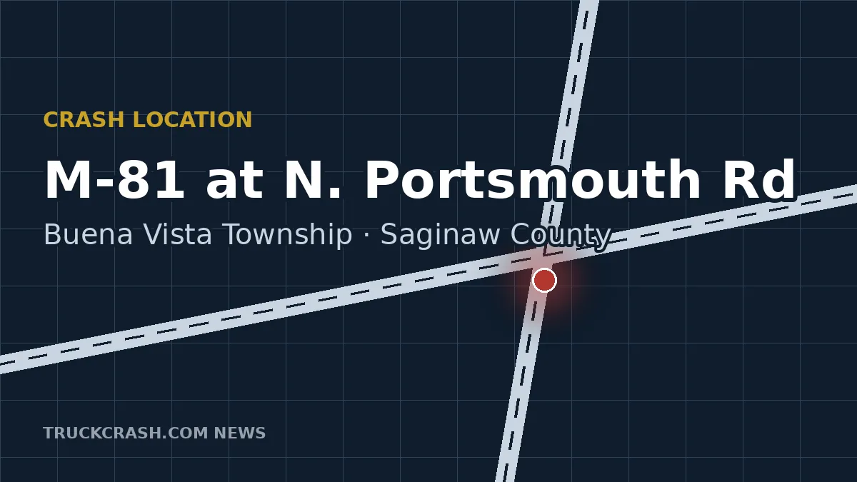 Crash location: M-81 at N. Portsmouth Road, Buena Vista Township