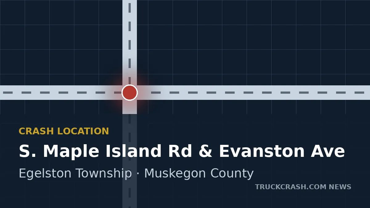 Crash location map — S. Maple Island Road and Evanston Avenue, Egelston Township