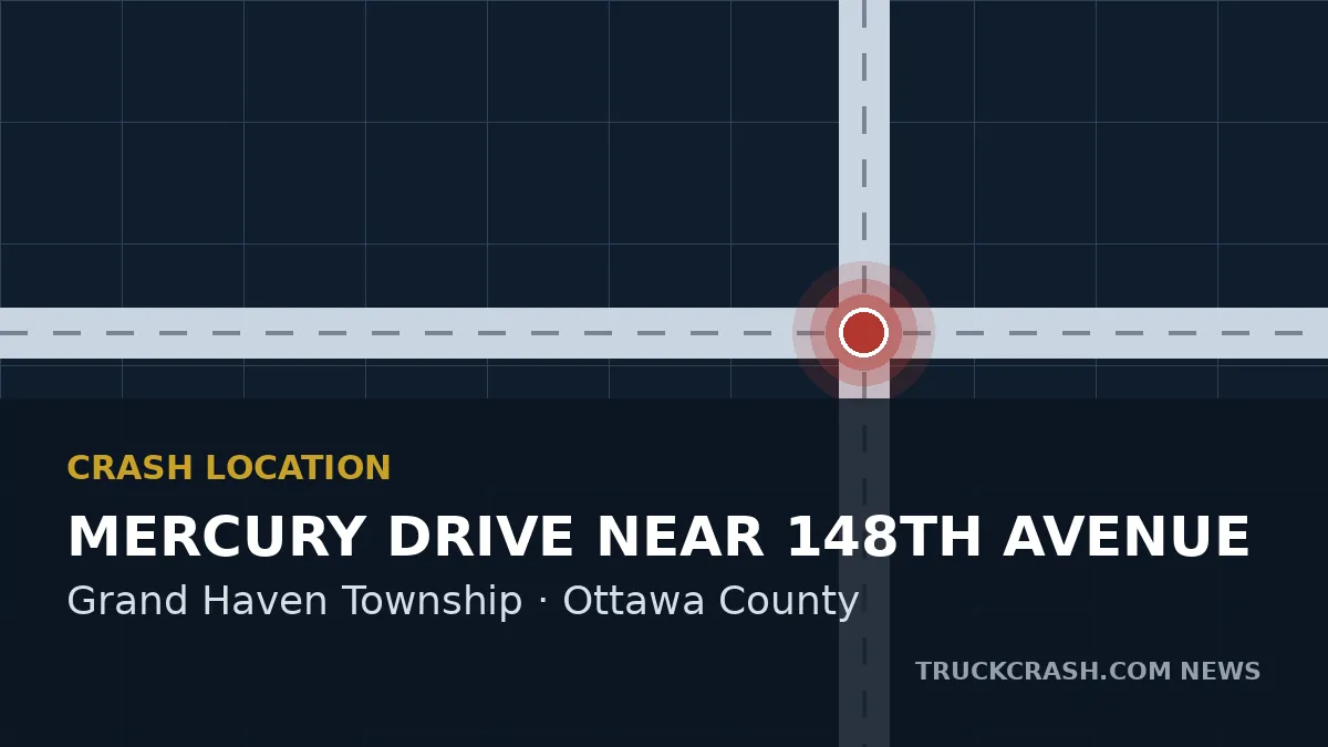 Crash location map - Mercury Drive near 148th Avenue, Grand Haven Township