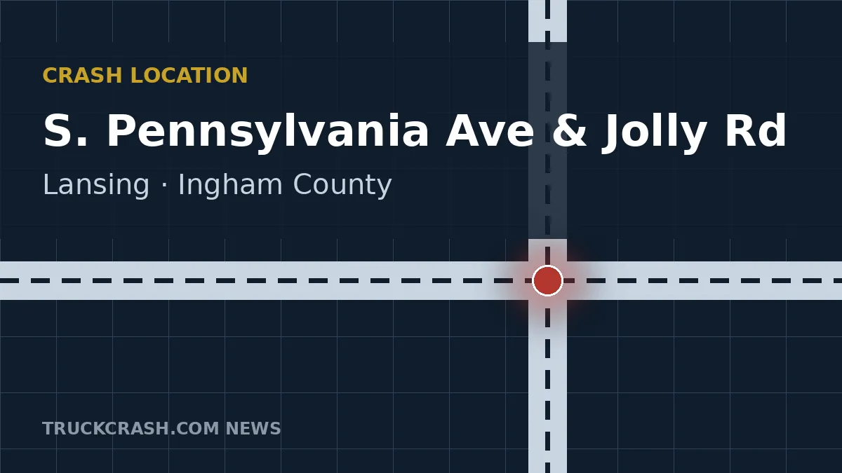 Crash location map - South Pennsylvania Avenue and Jolly Road, Lansing