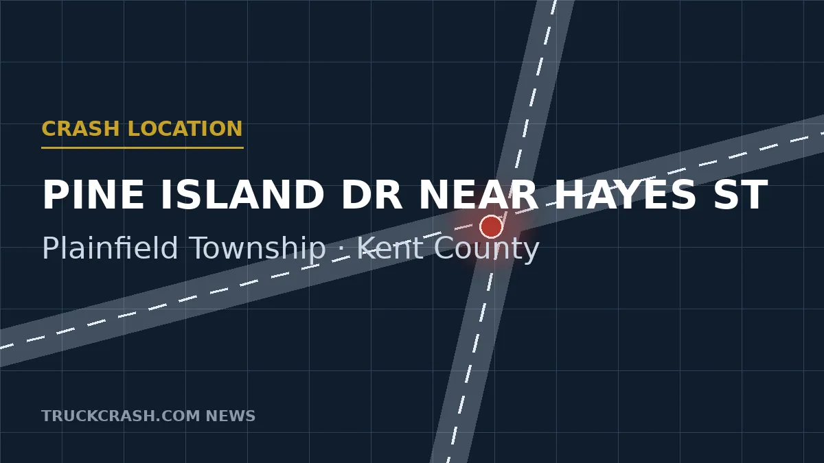 Crash location — Pine Island Drive near Hayes Street, Plainfield Township