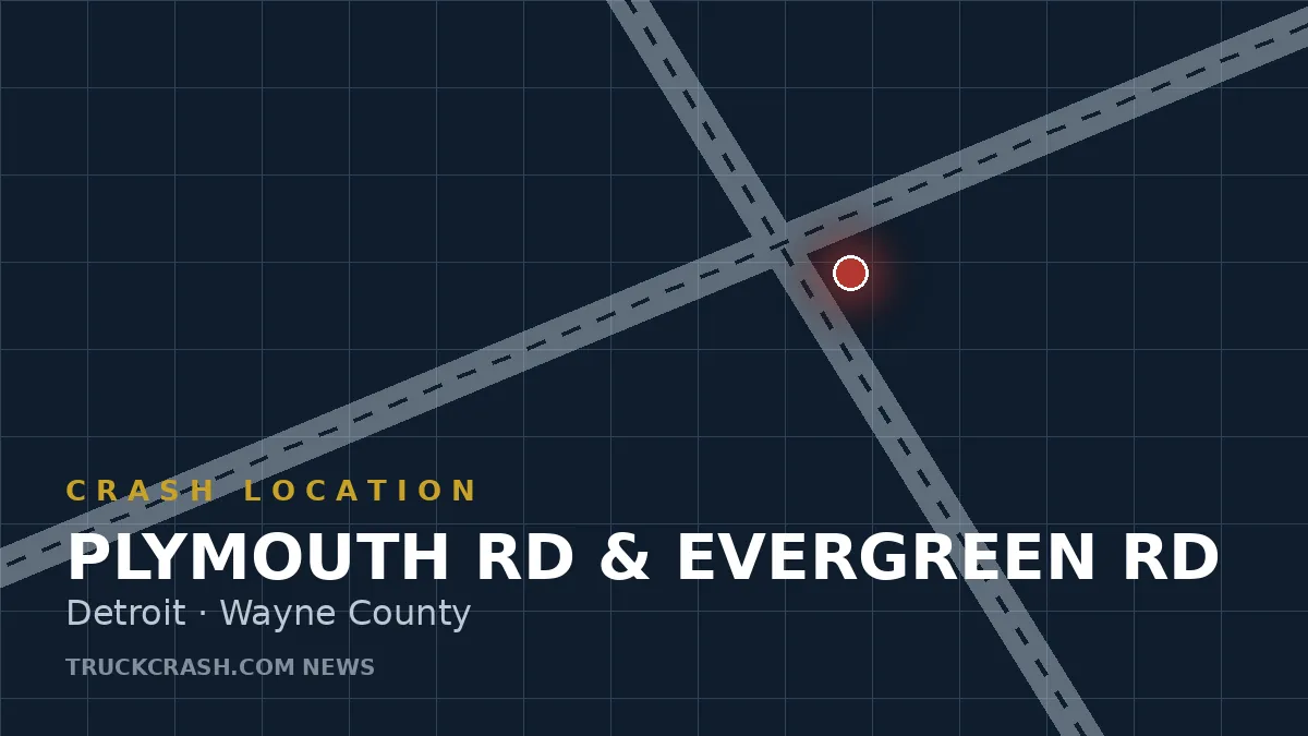 Crash location map — Plymouth Rd & Evergreen Rd, Detroit