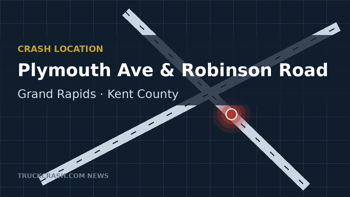 Crash location map — Plymouth Ave & Robinson Road, Grand Rapids