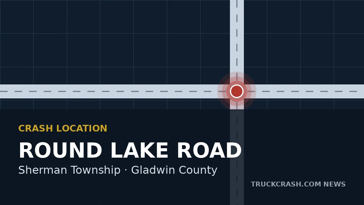Crash location map - Round Lake Road, Sherman Township