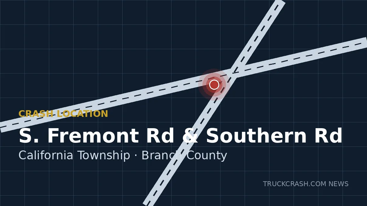 Crash location map — S. Fremont Rd & Southern Rd, California Township