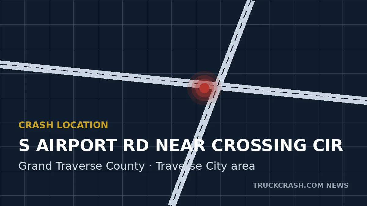 Crash location map — South Airport Road near Crossing Circle, Grand Traverse County