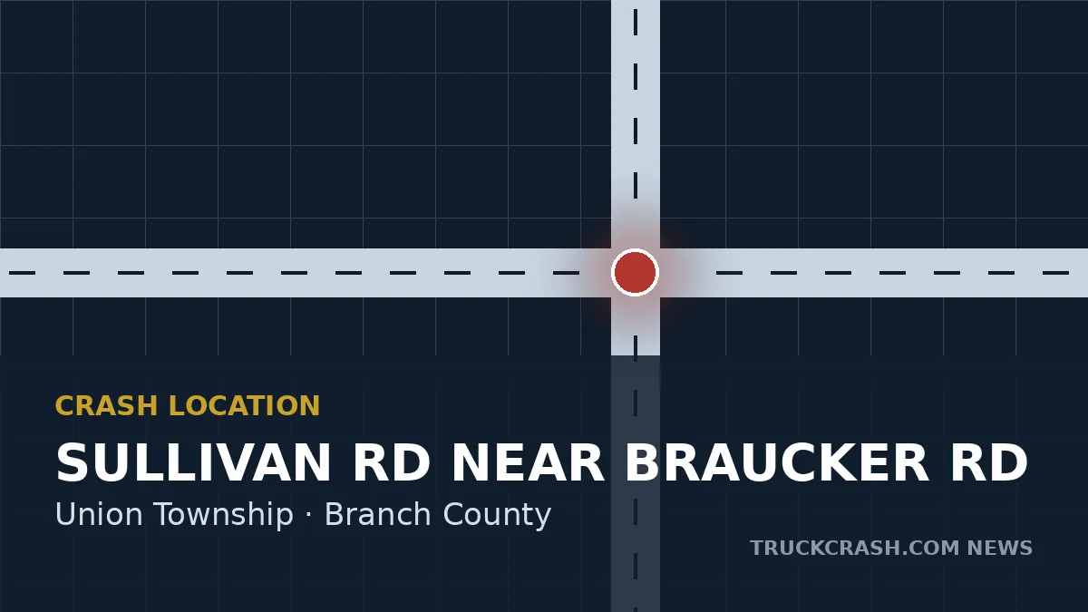 Crash location map — Sullivan Road near Braucker Road, Union Township
