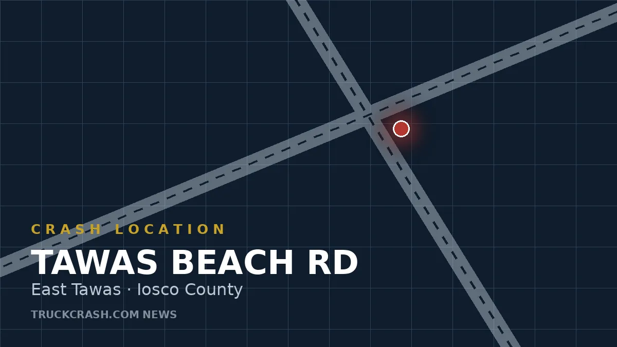 Crash location map — Tawas Beach Rd, East Tawas