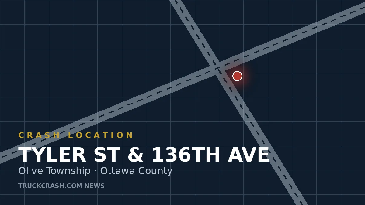 Crash location map — Tyler St & 136th Ave, Olive Township