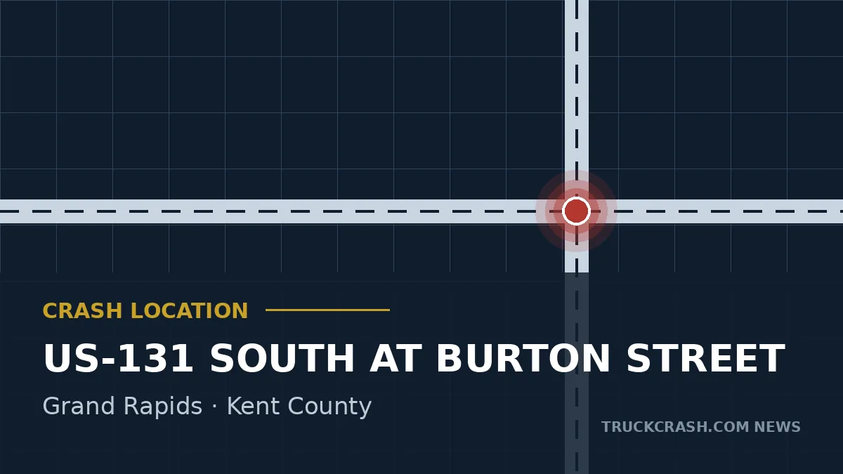 Crash location map — US-131, Grand Rapids