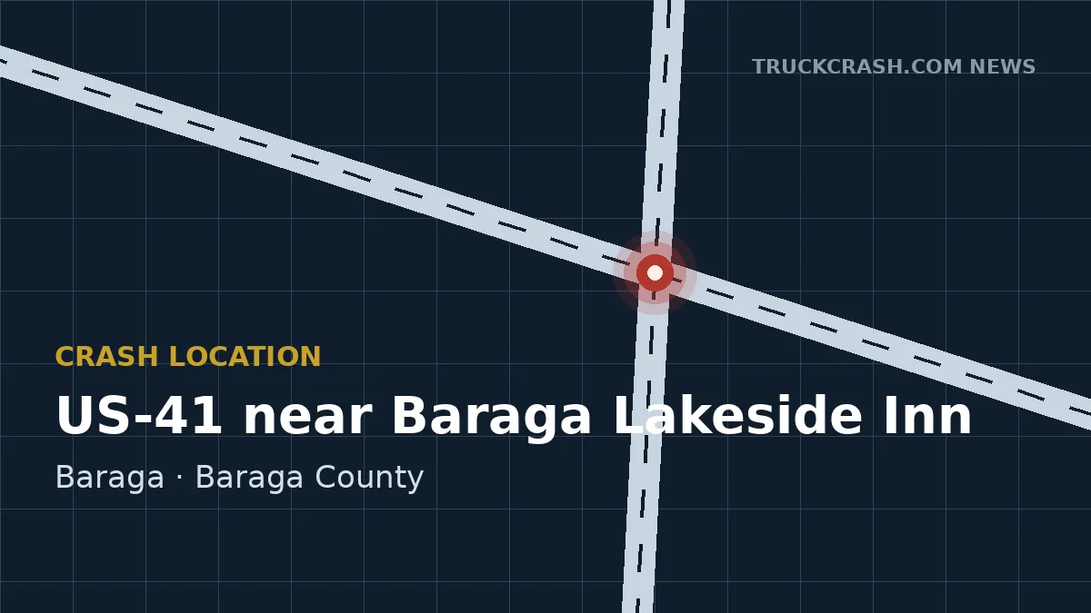 Crash location map — US-41, Baraga