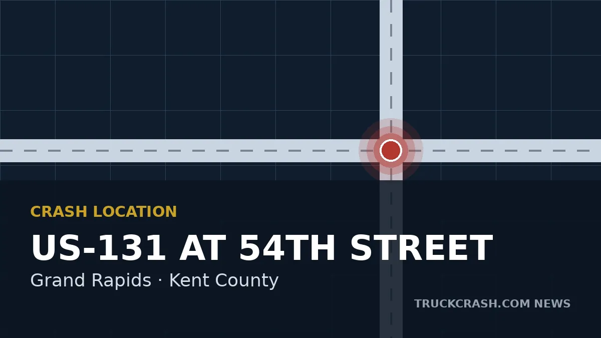 Crash location map - US-131 at 54th Street, Grand Rapids
