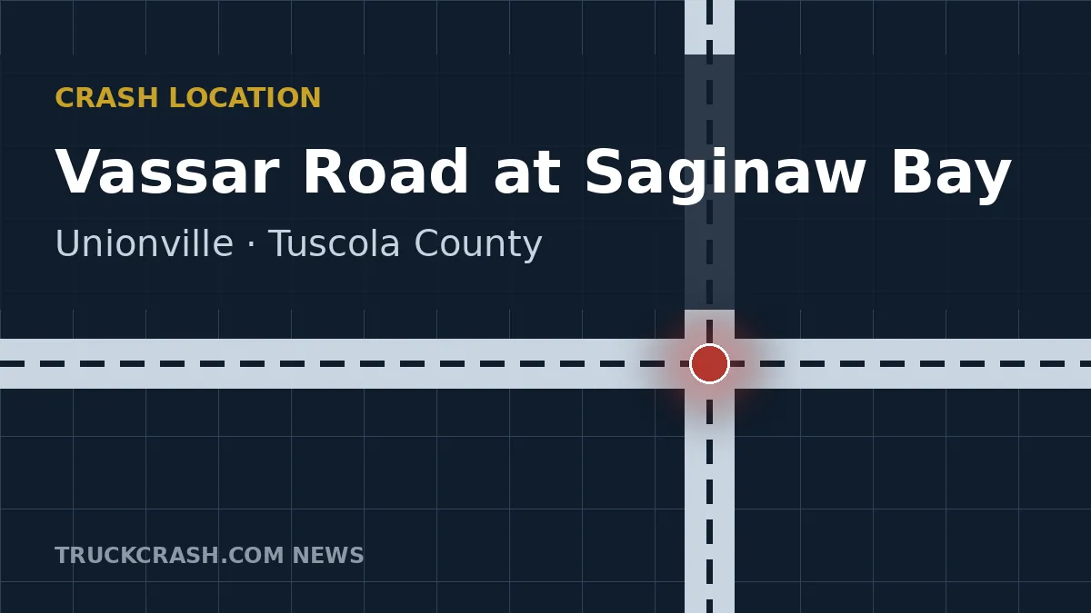 Crash location map - Vassar Road at Saginaw Bay near Unionville