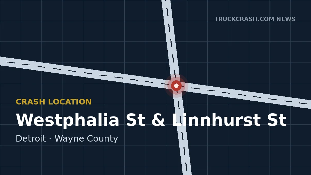 Crash location map — Westphalia Street, Detroit