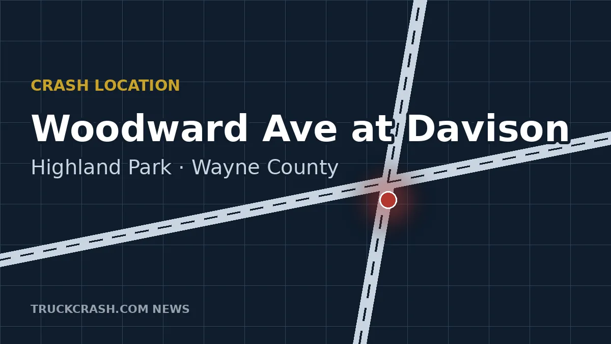 Crash location: Woodward Avenue near the Davison Freeway, Highland Park