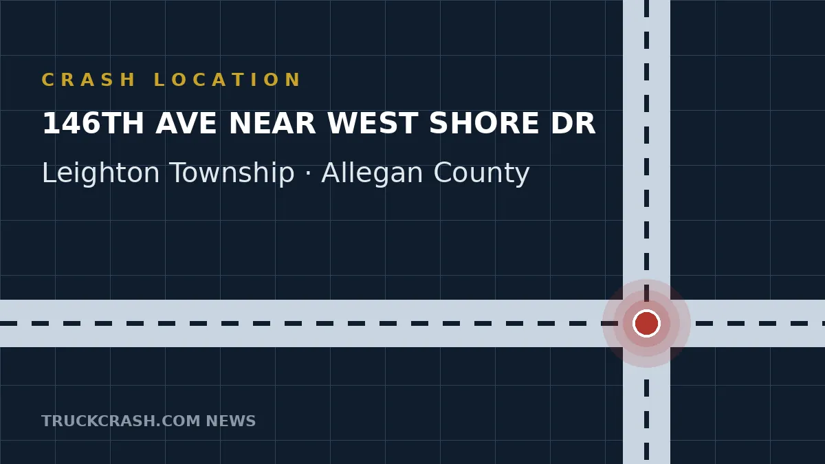 Crash location map - 146th Avenue near West Shore Drive, Leighton Township