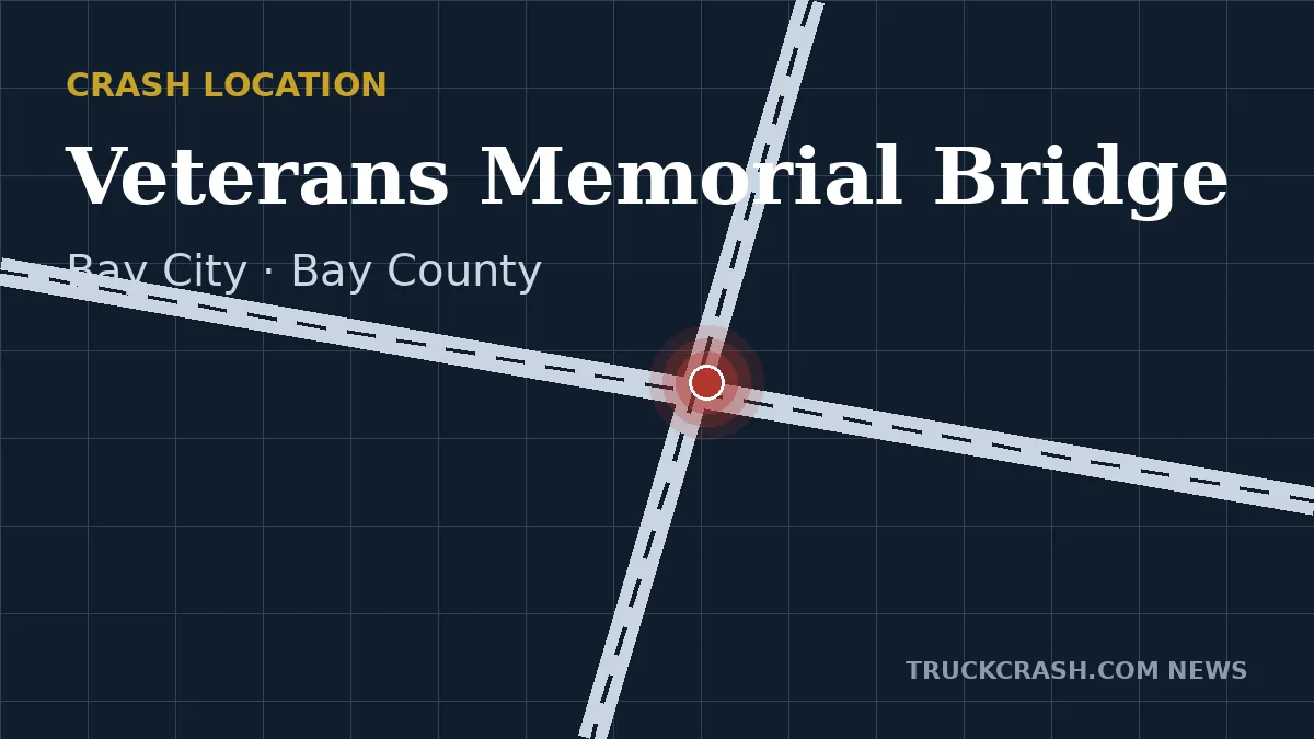 Crash location map — Veterans Memorial Bridge, Bay City