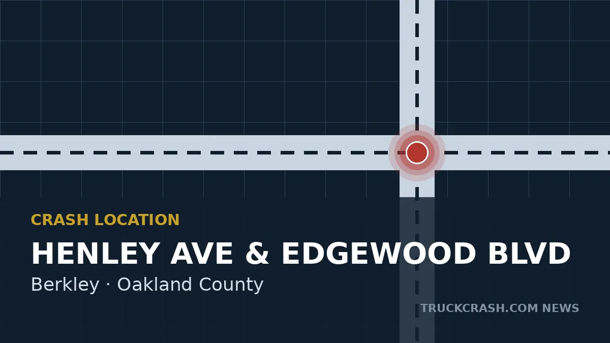 Crash location map - Henley Avenue and Edgewood Boulevard, Berkley