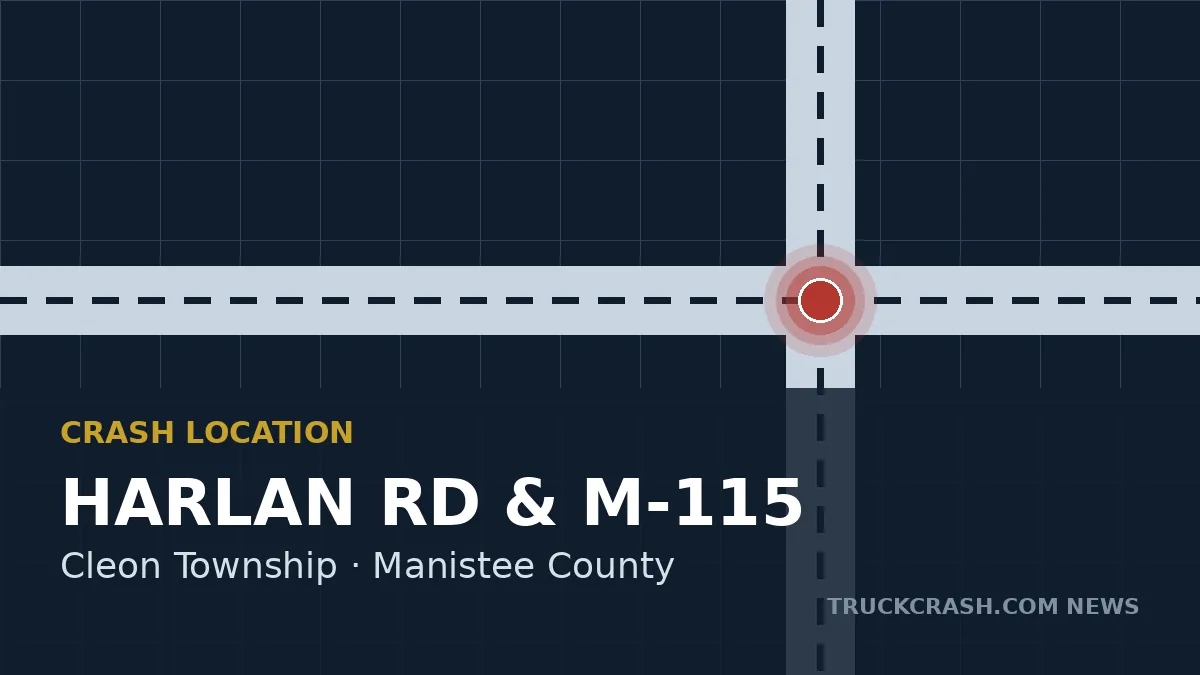 Crash location map - Harlan Road and M-115, Cleon Township